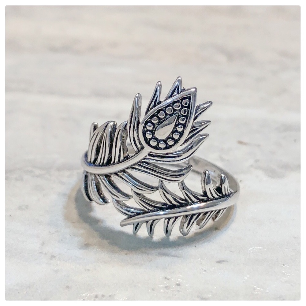 💕Sterling Silver Peacock Feather Ring💕